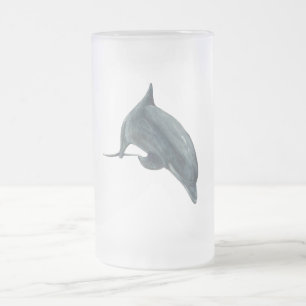Caneca De Cerveja Vidro Jateado Golfinho