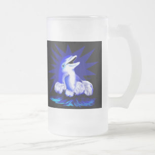 Caneca De Cerveja Vidro Jateado Golfinho de sorriso