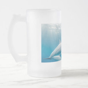 Caneca De Cerveja Vidro Jateado golfinho lindo