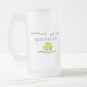 Caneca De Cerveja Vidro Jateado Governo fora REE SNEKRIGHT Bandeira Gadsden
