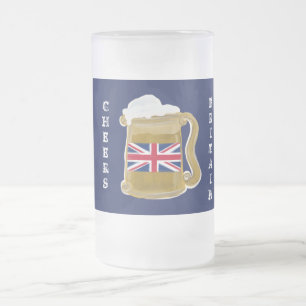 CANECA DE CERVEJA VIDRO JATEADO GRÃ-BRETANHA