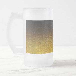 Caneca De Cerveja Vidro Jateado Gradação da Brilhante Amarelo e Preto