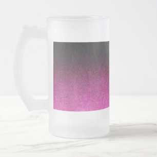 Caneca De Cerveja Vidro Jateado Gradação da brilho rosa e preto