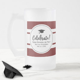 Caneca De Cerveja Vidro Jateado Graduação esportiva Trisa Colegial Vermelha Modern