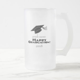 Caneca De Cerveja Vidro Jateado Graduação-formandos felizes name-2008