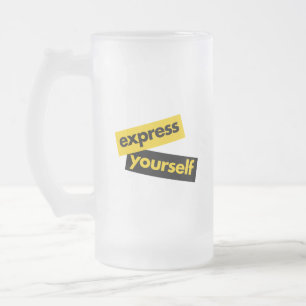 Caneca De Cerveja Vidro Jateado Gráfico moderno, vibrante e ousado de se Expressar