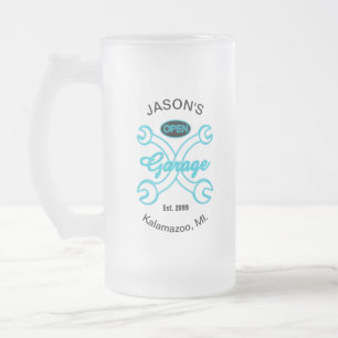 Caneca De Cerveja Vidro Jateado Gráficos de Garagem