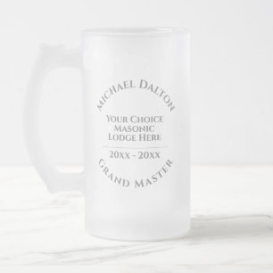 Caneca De Cerveja Vidro Jateado Grand Master Masonic
