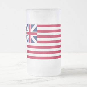 Caneca De Cerveja Vidro Jateado Grand Union, 1ª Bandeira dos EUA das Colônias