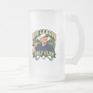 Caneca De Cerveja Vidro Jateado Grande Clube de Golfe de Dois Lados Fosqueado