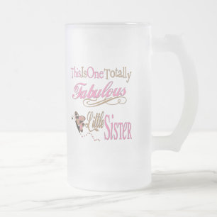 Caneca De Cerveja Vidro Jateado Grande, meio & irmãs mais nova