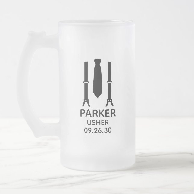Caneca De Cerveja Vidro Jateado Gravador Preto (Esquerda)
