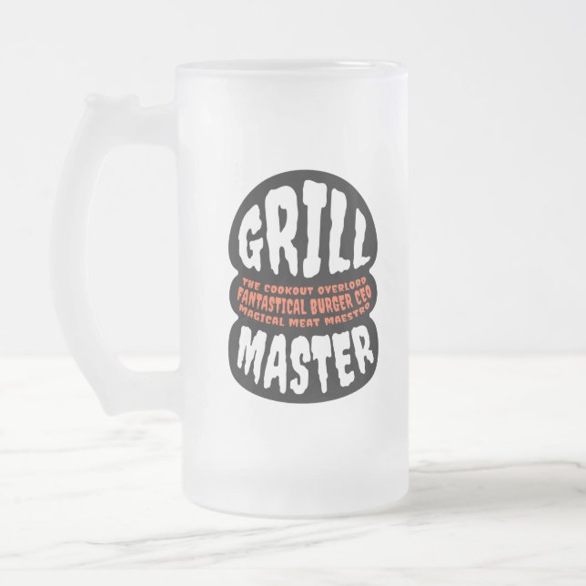 Caneca De Cerveja Vidro Jateado Grelha CHURRASCO de Pai de Cotação Burger Griling  (Esquerda)