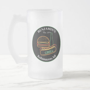 Caneca De Cerveja Vidro Jateado Grelha do quintal com Drinkware de borrifadores