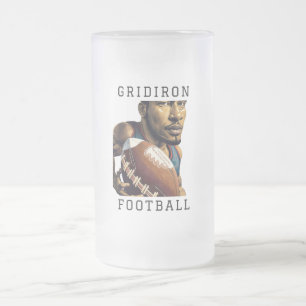 Caneca De Cerveja Vidro Jateado Gridiron Futebol