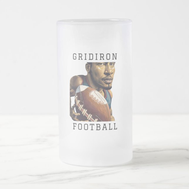Caneca De Cerveja Vidro Jateado Gridiron Futebol (Centro)
