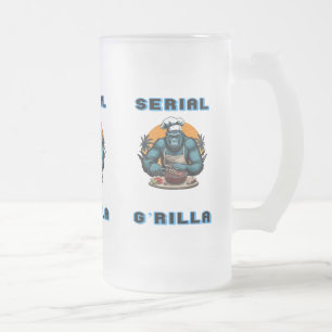 Caneca De Cerveja Vidro Jateado G'rilla Mestre Churrasco Serial Grillador Diversão