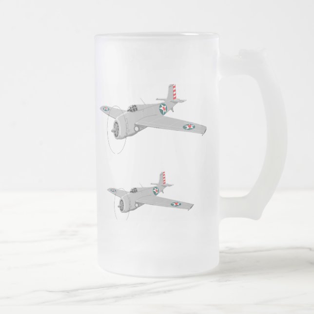 Caneca De Cerveja Vidro Jateado Grumman Wildcat F4F, 1942 (Direita)