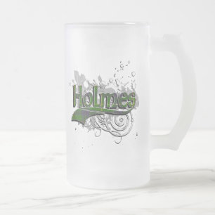 Caneca De Cerveja Vidro Jateado Grunge do Tartan de Holmes