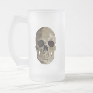 Caneca De Cerveja Vidro Jateado Grungy Skull Halloween
