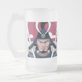 Caneca De Cerveja Vidro Jateado Guerreiro Samurai