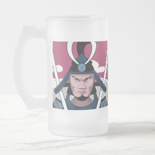 Caneca De Cerveja Vidro Jateado Guerreiro Samurai