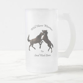 Caneca De Cerveja Vidro Jateado Guerreiros do cavalo selvagem para a bacia de