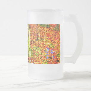 Caneca De Cerveja Vidro Jateado Gustav Klimt Birch Trees