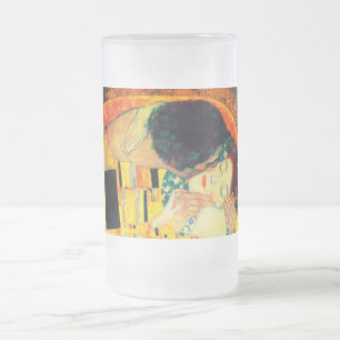 Caneca De Cerveja Vidro Jateado Gustav Klimt O Beijo