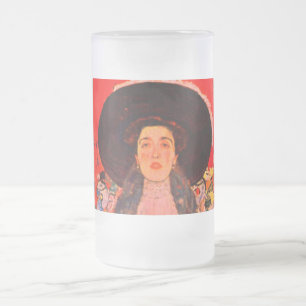 Caneca De Cerveja Vidro Jateado Gustav Klimt Retrato de Adele Bloch-Bauer II