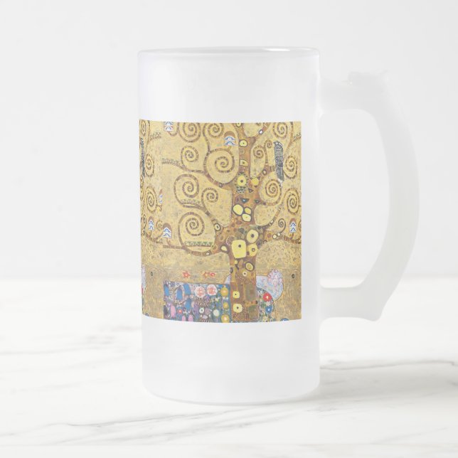Caneca De Cerveja Vidro Jateado Gustav Klimt , The Tree of Life (Direita)