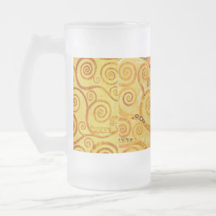 Caneca De Cerveja Vidro Jateado Gustav Klimt Tree of Life: Art Nouveau Symbolista