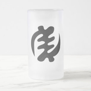 Caneca De Cerveja Vidro Jateado Gye Nyame   Deus é Símbolo de Adinkra Supremo
