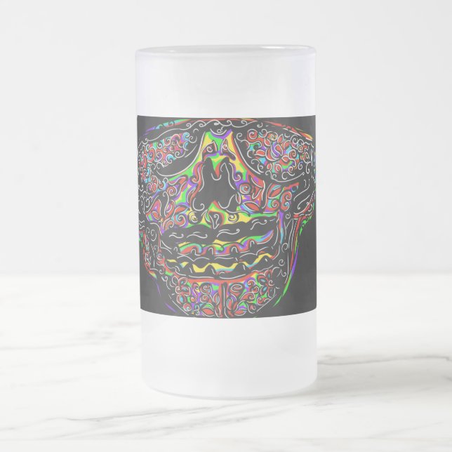 CANECA DE CERVEJA VIDRO JATEADO HALLOWEEN  (Centro)