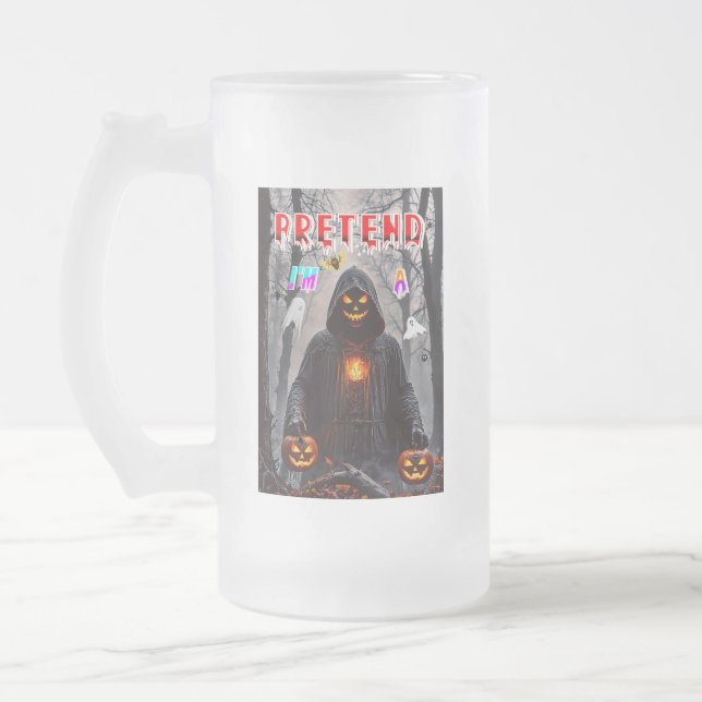 Caneca De Cerveja Vidro Jateado Halloween (Esquerda)