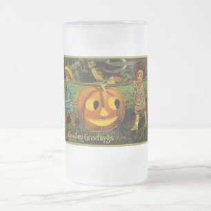 Caneca De Cerveja Vidro Jateado Halloween Jack-o-Lantern Harvest Night por Criança