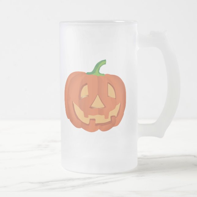 Caneca De Cerveja Vidro Jateado Halloween Kürbis / Pumpkin Mug (Direita)