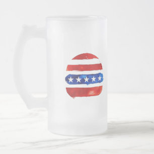 Caneca De Cerveja Vidro Jateado Hamburger América (Pintura Branca No. 4)