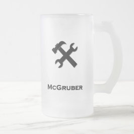 Caneca De Cerveja Vidro Jateado Hammer Wrench McGruber preto