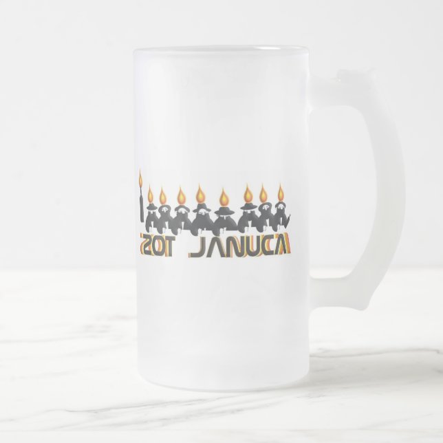 Caneca De Cerveja Vidro Jateado Hanukkah (Direita)