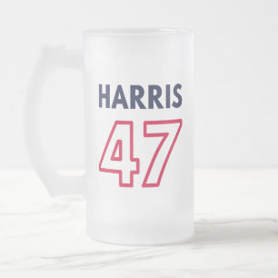 Caneca De Cerveja Vidro Jateado Harris 47 III - Kamala Harris Para Presidente
