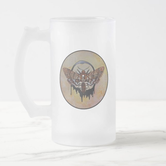 Caneca De Cerveja Vidro Jateado Hawk Moth, Chefe da Morte (Esquerda)