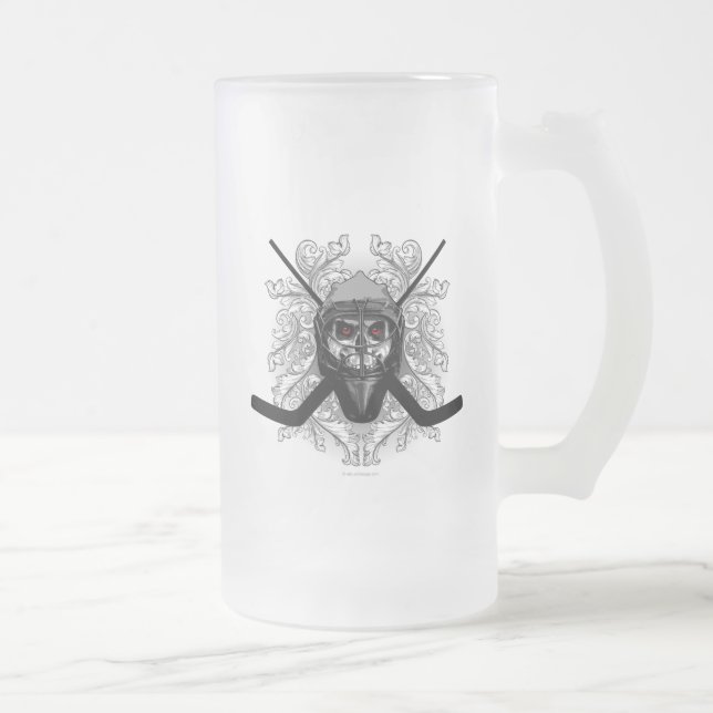 Caneca De Cerveja Vidro Jateado Hellish Hockey Fosco Glass Beer Mug (Direita)