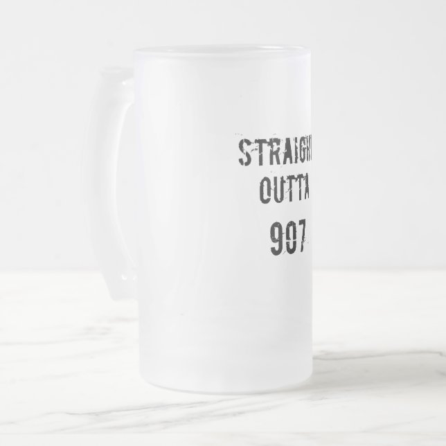 Caneca De Cerveja Vidro Jateado Hetero Out 907 Fosco Beer Mug - Texto Preto (Frente Esquerda)