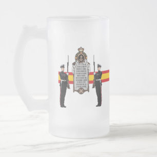 CANECA DE CERVEJA VIDRO JATEADO HIMNO INFANTERÍA DE MARINA