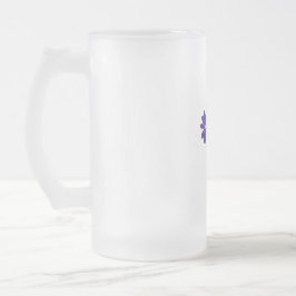 Caneca De Cerveja Vidro Jateado Hippie - Sinal de Paz Flor Potência Aqua Roxo