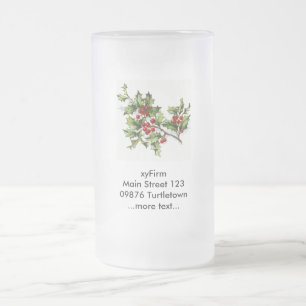 Caneca De Cerveja Vidro Jateado HollyBerries20150802