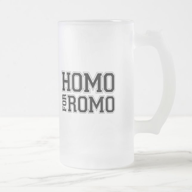 Caneca De Cerveja Vidro Jateado Homo para Romo (Direita)