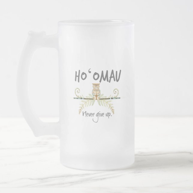 Caneca De Cerveja Vidro Jateado Ho'Omau Tiki (Esquerda)