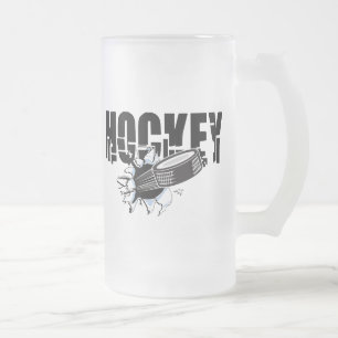 Caneca De Cerveja Vidro Jateado Hóquei extremo